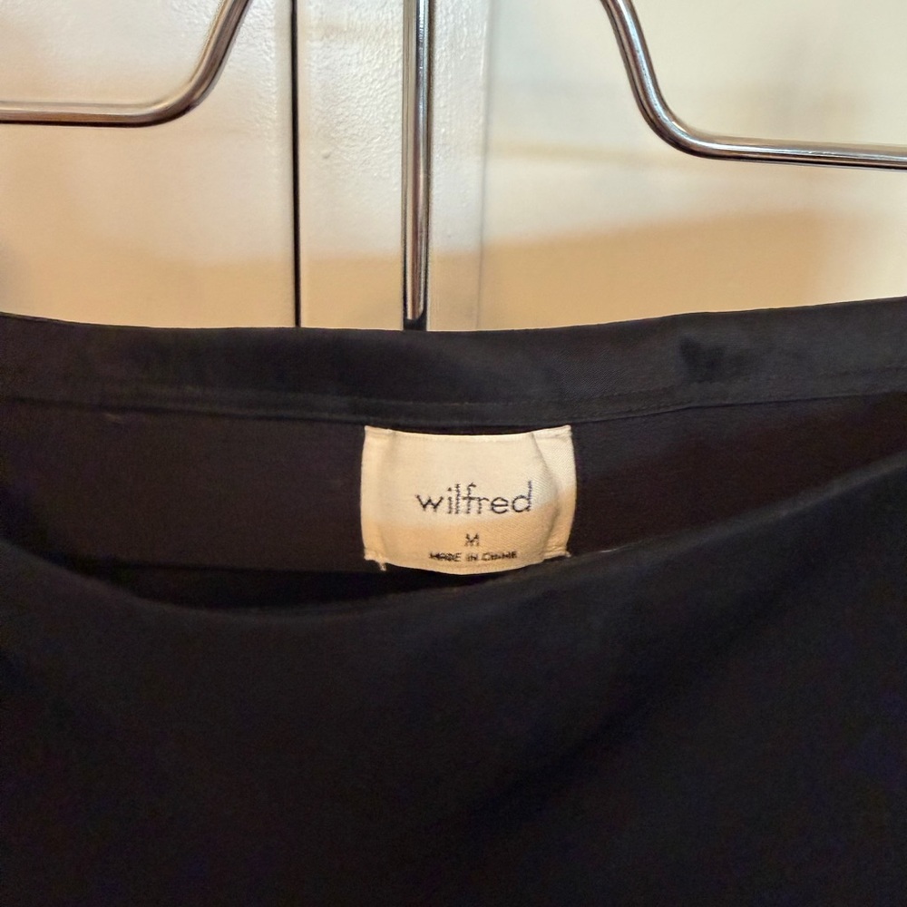 Wilfred Black Satin Midi Slip Skirt - Picture 2 of 2